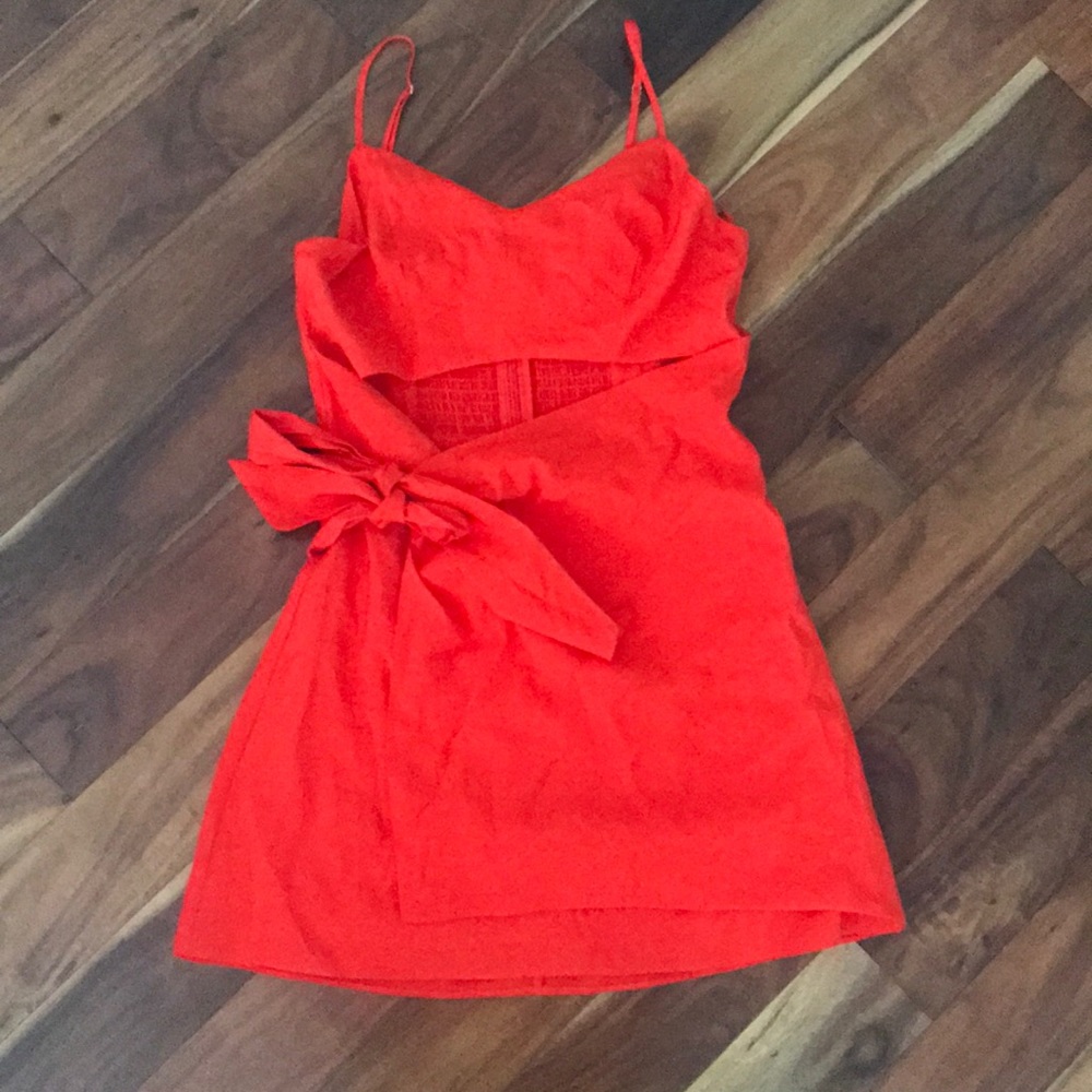 The Jetset Diaries red mini dress with cutout